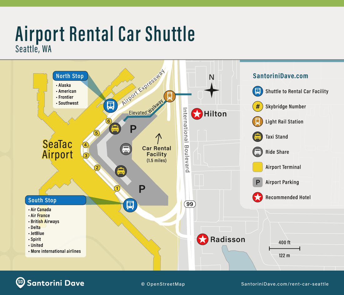 SEA Airport Rental Car Shuttle Map